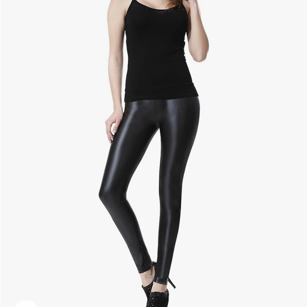 Sexy Womens Faux Leather High Waisted Leggings XXL
